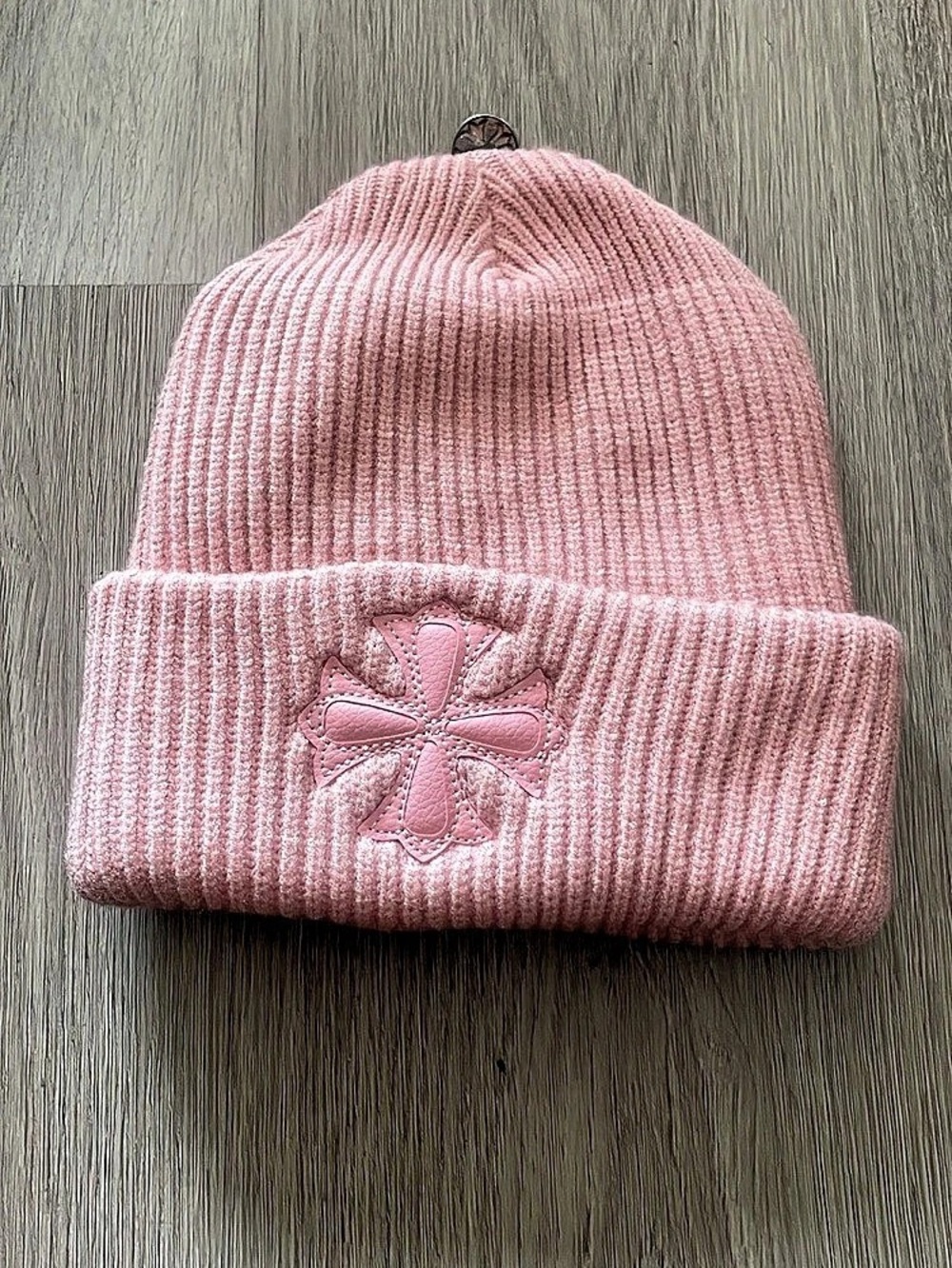 Chrome Hearts Triple Cross Beanie Pink Knit Hat